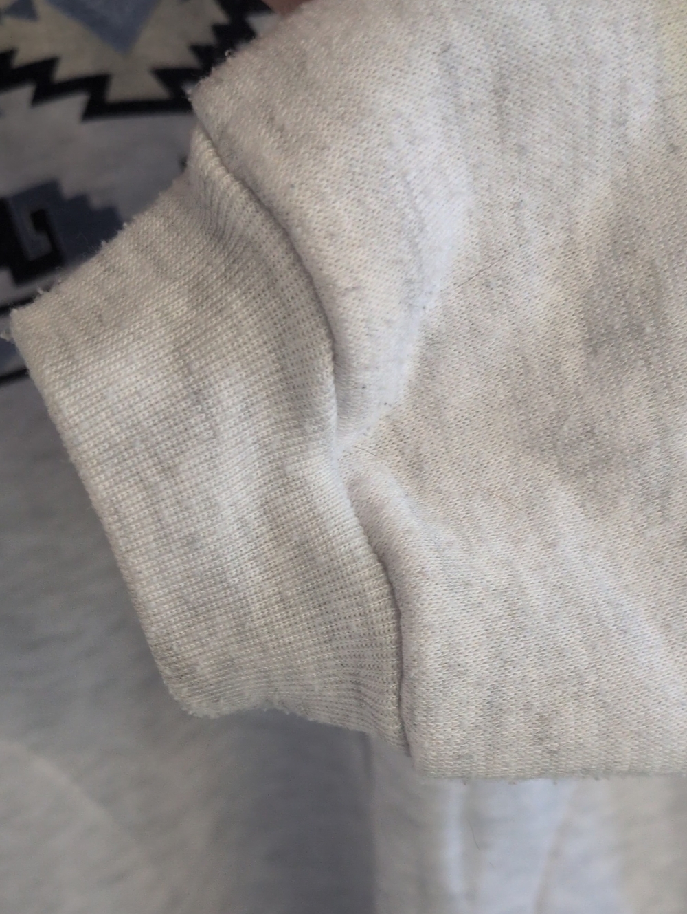 VINTAGE, Light Gray Patterned Button Sweater - Picture 5 of 5